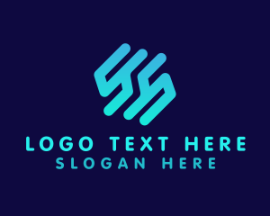 Technological - Blue Abstract Letter S logo design