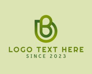 Green Leaf Letter B logo