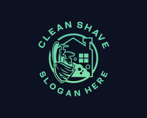 Broom House Cleaning logo design