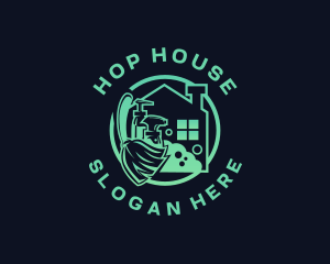 Broom House Cleaning logo design