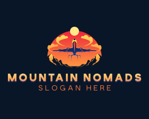 Airplane Travel Mountain logo design