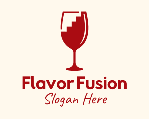 Staircase Wine Glass logo design