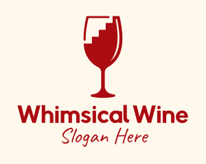 Staircase Wine Glass logo design