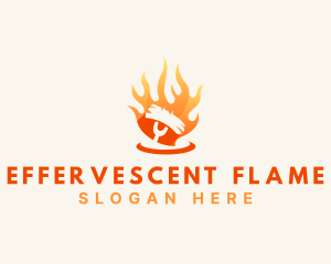 Flame Grill Barbecue logo design