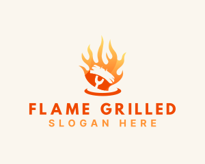 Flame Grill Barbecue logo design