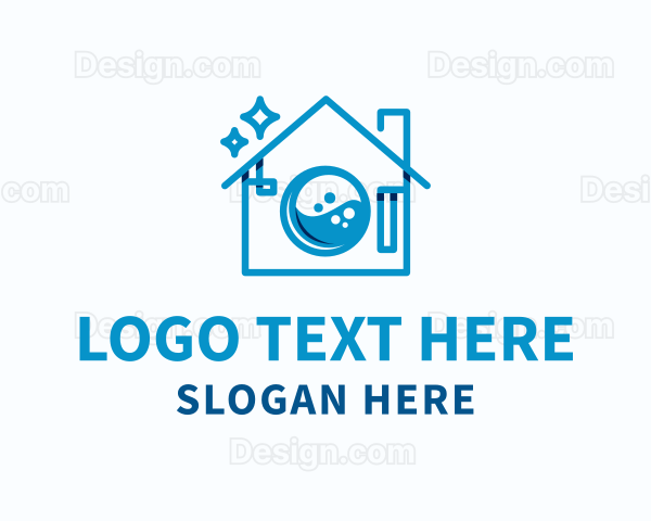 House Laundry Cleaning Logo