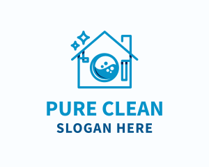 House Laundry Cleaning  logo design