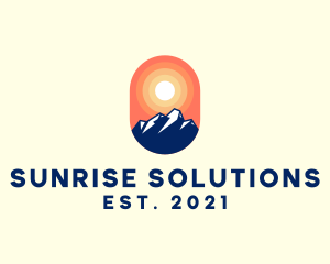 Sunrise Mountain Badge logo design