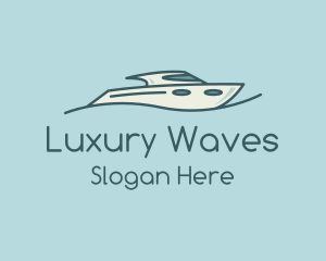 Teal Wave Speedboat logo design