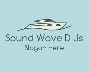 Teal Wave Speedboat logo design