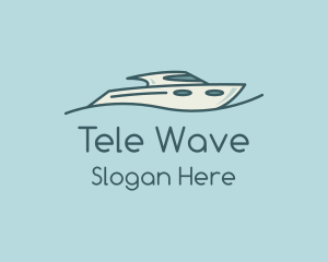 Teal Wave Speedboat logo design