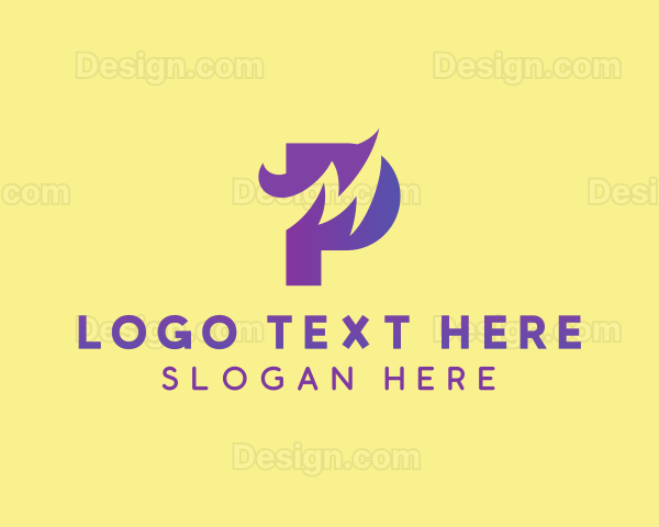 Modern Business Letter P Logo