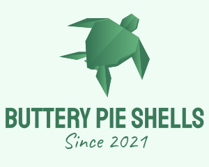 Green Turtle Origami  logo design