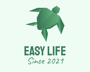 Green Turtle Origami  logo design