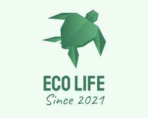 Green Turtle Origami  logo design