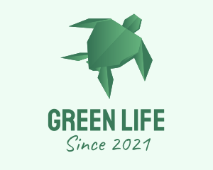 Green Turtle Origami  logo design