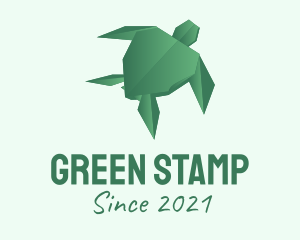 Green Turtle Origami  logo design