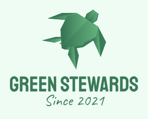 Green Turtle Origami  logo design