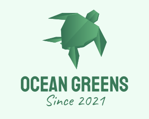 Green Turtle Origami  logo design