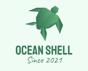 Green Turtle Origami  logo design