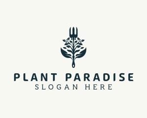 Plant Landscaping Rake logo design