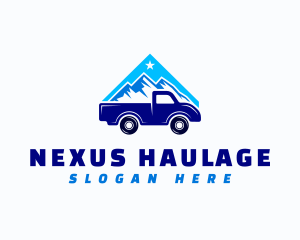 Mountain Pickup Truck logo design