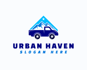 Mountain Pickup Truck logo design