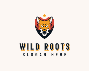 Wild Wolf Shield  logo design