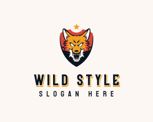 Wild Wolf Shield  logo design