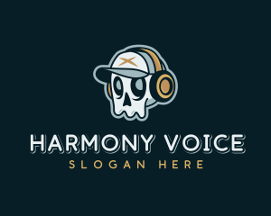 Headphones Skull Music logo design