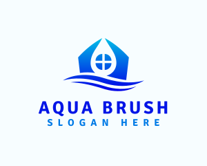 House Water Droplet logo design