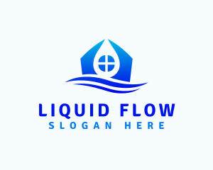 House Water Droplet logo design