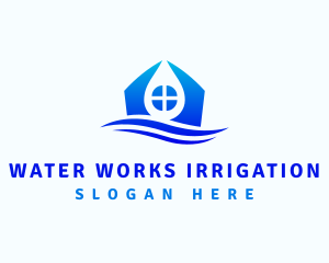 House Water Droplet logo design