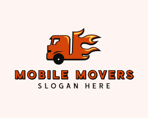 Fire Freight Truck logo design