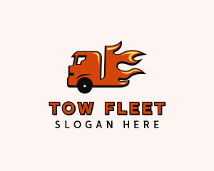 Fire Freight Truck logo design