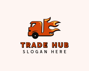 Fire Freight Truck logo design