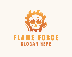 Skull Fire Gamer logo design