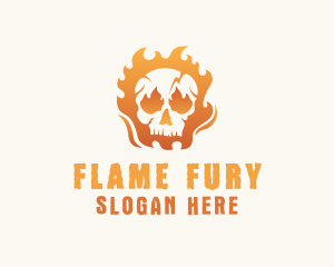 Skull Fire Gamer logo design