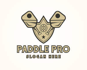 Pickleball Paddle Emblem logo design