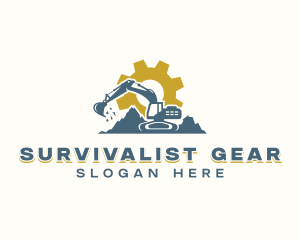 Industrial Heavy Equipment Excavator logo design