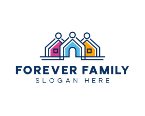 House Family Neighborhood logo design