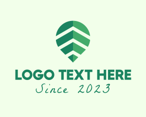 Organic Leaf Location Pin logo design