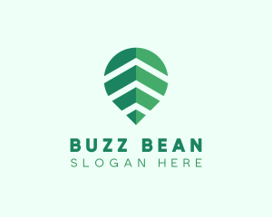 Organic Leaf Location Pin logo design