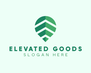 Organic Leaf Location Pin logo design