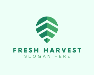 Organic Leaf Location Pin logo design