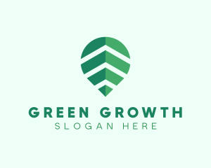 Organic Leaf Location Pin logo design