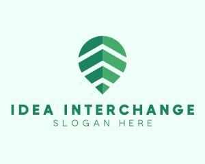 Organic Leaf Location Pin logo design