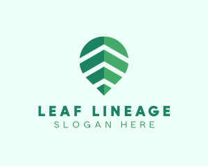 Organic Leaf Location Pin logo design