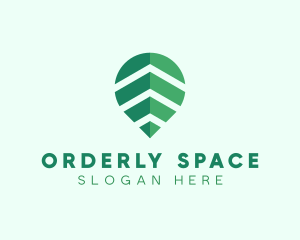 Organic Leaf Location Pin logo design