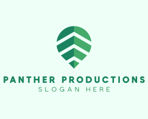 Organic Leaf Location Pin logo design